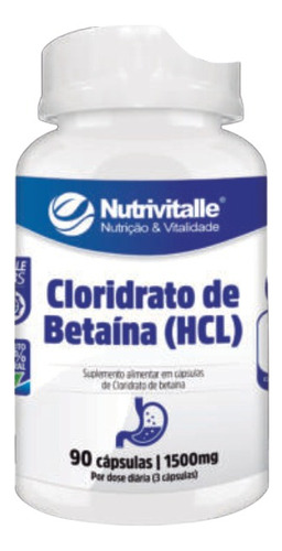 Cloridrato De Betaina Hcl 90caps 1500mg Por Porcion