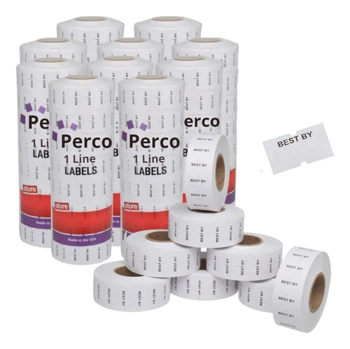 Perco Best By 2 Line Labels - 1 Manga, 8,000 Best By Labels