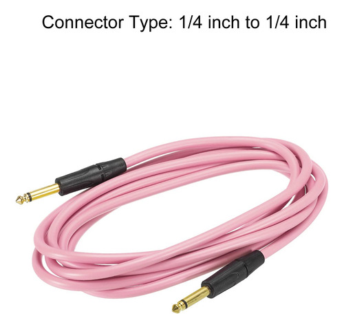 Cable De Instrumento Para Guitarra Y Bajo 3 Metros Rosa