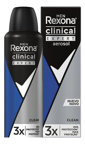 Desodorante Aerosol Rexona Clinical Men Clean 2unidx150ml