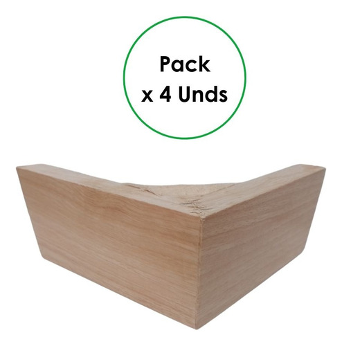 Patas De Madera En L 6cm Para Muebles X 4 Unidades