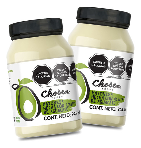 Mayonesa De Aguacate Keto Chosen Foods 946ml - 2 Pack