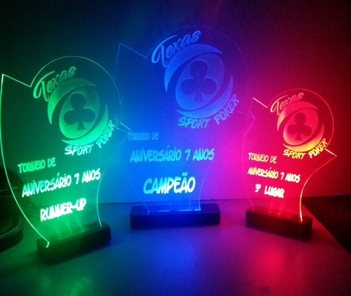 Imagem 5 de 8 de 2 Luminária De Mesa Abajur Troféu Truco Poker Baralho