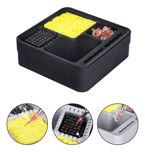 Limpiador De Puntas De Soldadura Caja De Recolección Negro