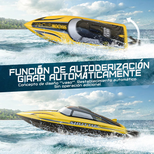 Barco Rc Profesional De Alta Velocidad De 20+ Mph 1200mah Color Amarillo