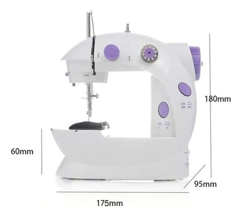 Mini Máquina De Costura Elétrica Portátil Com Pedal110v/220v