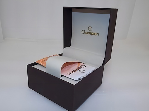 Relógio Champion Masculino Prateado Ca31239s Original C/ Cor Do Bisel Dourado Cor Do Fundo Branco