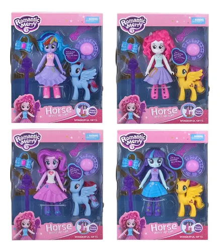 Set X 2 De Muñeca Y Unicornio Con Accesorios