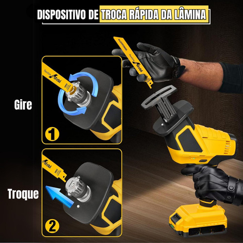 Serra Sabre Brushless 1500w 3200 Rpm Com Kit De Ferramentas