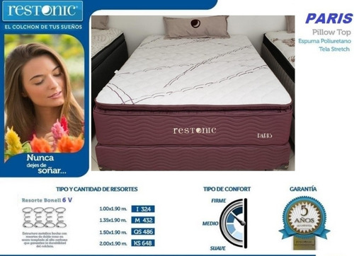Colchon King Size Paris De Restonic Nuevo Firme
