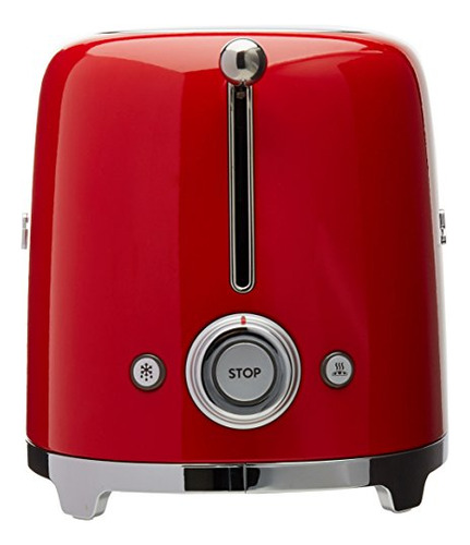 Smeg Tsf02rdus 50's Retro Style Aesthetic 4 Slice Toaster, R