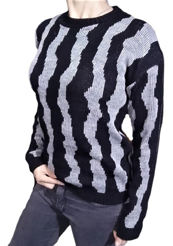 Sweater Mujer Tejido Jacquard Lana Doble  Diseños De Fabrica