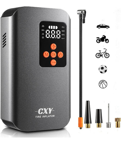 Cxy Compresor Aire Coche Portatil 7500mah, 12v Inflador