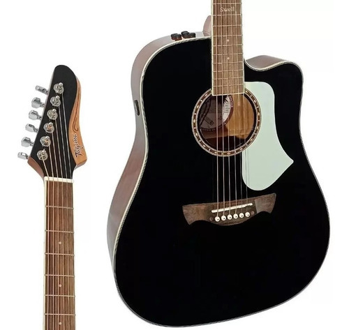 Guitarra electroacústica Tagima Swell Eq Bk Black Teq-10 Material madera de chhlik, 20T, C 25.5, R 14 Orientación a la derecha