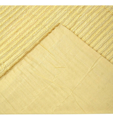 Funda Estándar Amarilla 100% Algodón Suave Y Ligera Rayas