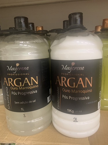 Kit Lavatório Argan Ouro Marroquino Shampoo + Cond 2litros
