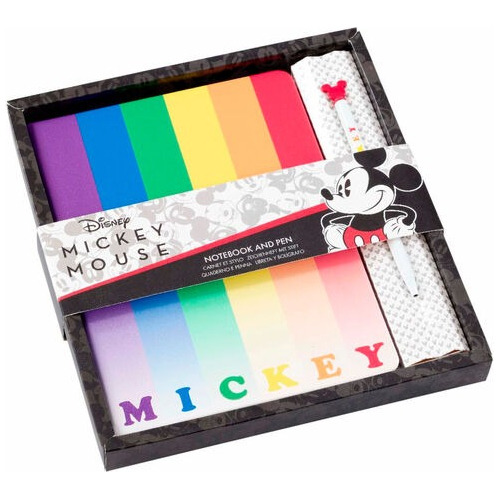 Set Libreta Lapiz  Rainbow - Mickey Mouse Disney
