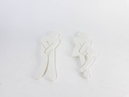 Kit 02 Placa Banheiro Masculino Feminino Aviso Porta