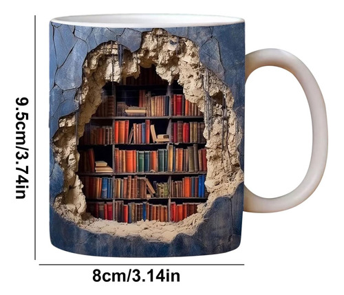 Taza De Estantería 3d, Taza De Estantería De Biblioteca
