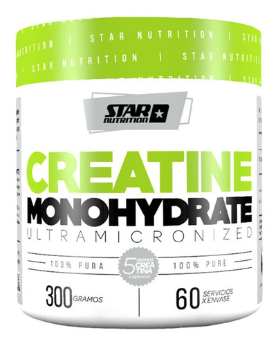 Creatina X 300 Gr Star Nutrition Monohidrato Fuerza Potencia