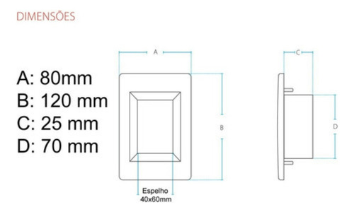 Kit 8x Balizador Led Elegance 2w 4x2 Preto Avant 3000k Ip65 110v/220v