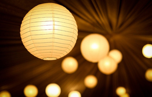 70 Unidades Enfeite Luminaria Japonesa Branca 40 Cm Oriental