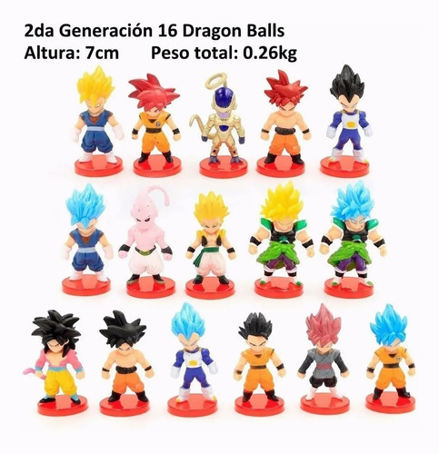 Dragon Ball Juguetes Mini Colección 16 Piezas 7 Cm Goku Etc