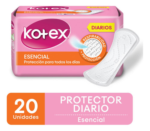 Protectores Diarios Femeninos Esencial Kotex X20 U Kotex