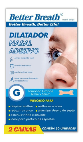 Dilatador Nasal Grande Better Breath Respire Melhor C/100uni