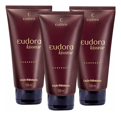 Eudora Kiss Me Cabernet Hidratante Perfumado 100ml (3 Itens)