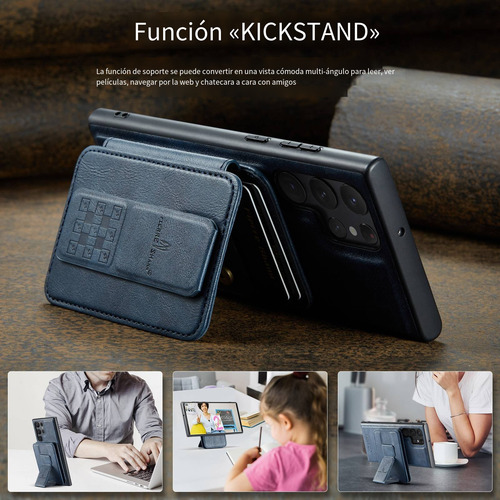 Funda Para Samsung Galaxy S25 S25 Plus S25 Ultra Magsafe Wallet Con Ranuras De Piel Para Tarjetas Y Soporte Magnético