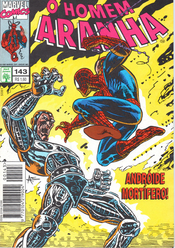 O Homem-aranha N° 143 - 84 Páginas Em Português - Editora Abril - Formato 13,5 X 19 - Capa Mole - 1995 - Bonellihq Cx03 Abr24