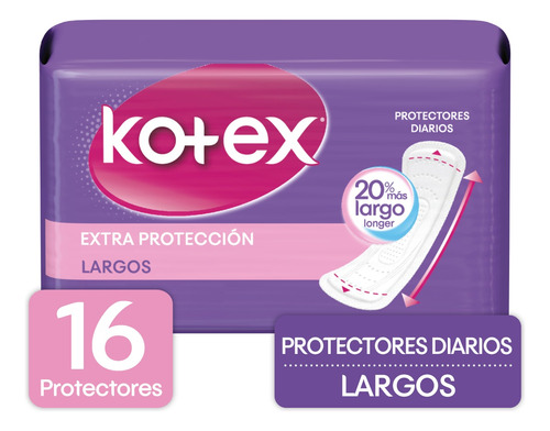 Protectores Kotex Largos 16 Un - Unidad a $201