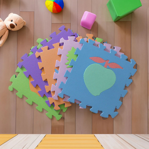 10pz Tapete 30x30 Foamy Didáctico Destreza Aprende Figuras Multicolor Figuras