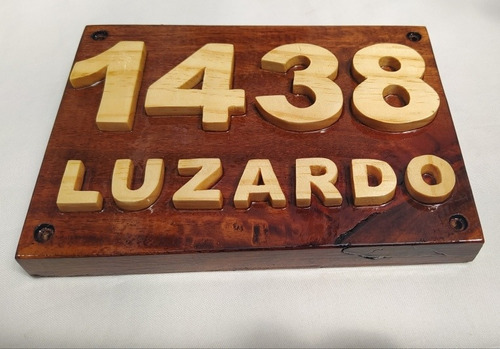Imagen 4 de 4 de Número De Puerta Y Calle, Carteles En Madera, Personalizados