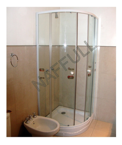Imagen 2 de 5 de Cabina Ducha Mampara Box Curva 80x80 Vidrio Templado Naffull