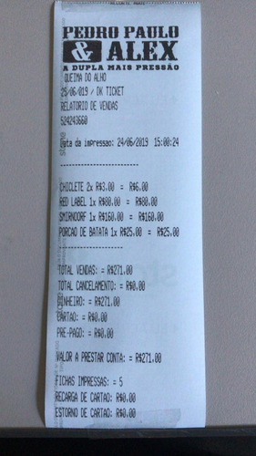Ficha De Bar