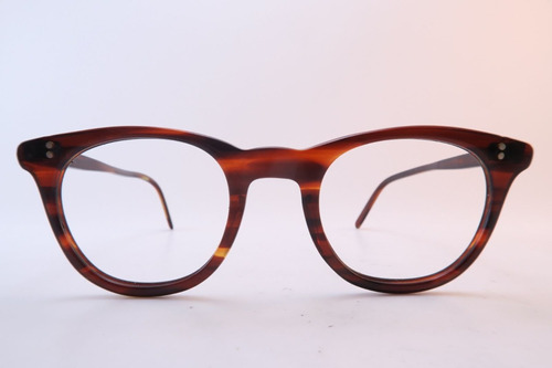 Lente Óptico Nhuk Round Wayfarer Havana Brown England Medium