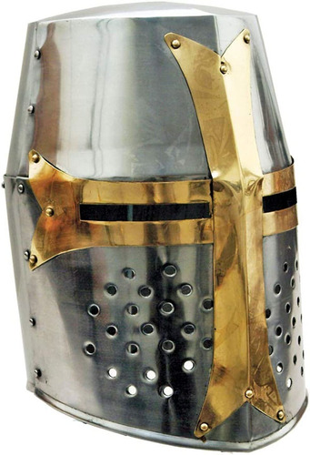 Szco Supplies 14 Decorative Barrel Brass Helm Crusader Helme