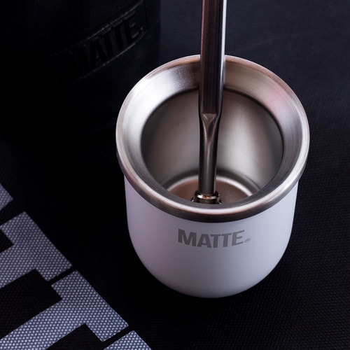Mate Steel De Acero Inoxidable Termico + Bombilla - Matte