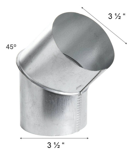 Codo Curva Galvanizado Medida 3 ½ Pulgadas X 45°