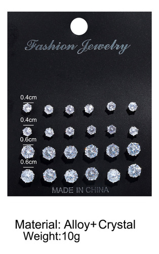 Applicable To: 12 Pares Aretes Perno Hueso Oreja Diamante