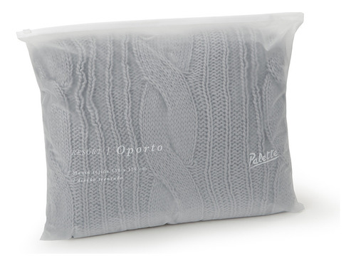 Manta Tejida Para Sillón Punto Trenzado Con Puño 130x150cm Oporto Gris Oscuro Lisa