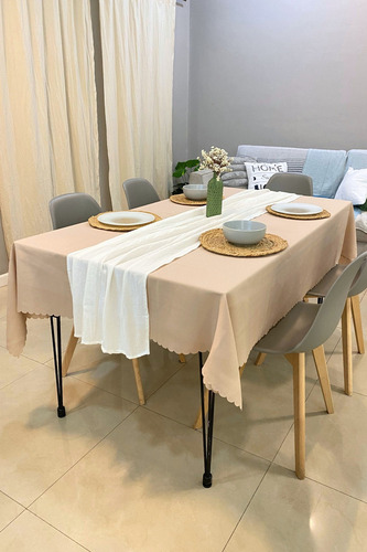 Mantel Tela Tusor Rectangular 1.45x2.00 Cm Color Beige