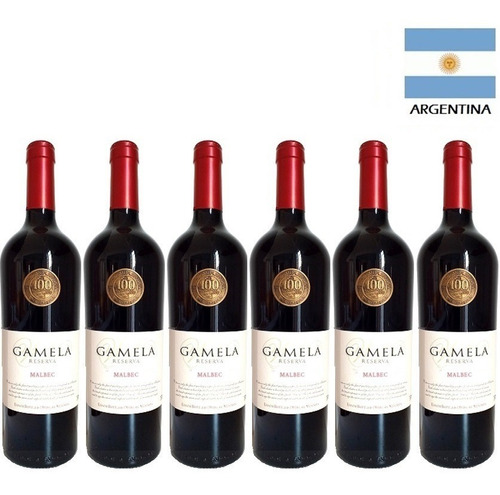 Vinho Tinto Argentino Gamela Malbec Reserva Caixa C 6