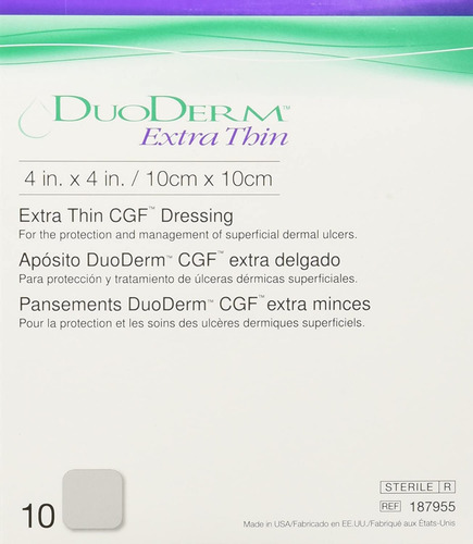 Parches Duoderm Extra Thin 10x10 Caja 10 Pzas