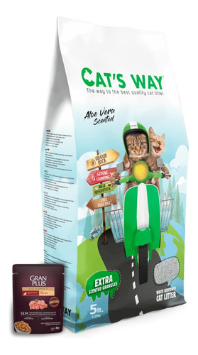 Arena Aglomerante Gato Cats Way 5lts (4.25kg) Aloe Vera