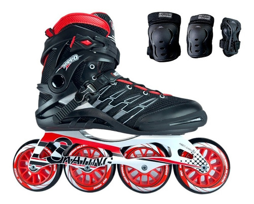 Patines Linea Semiprofesionales Ruedas 100mm + Protecciones