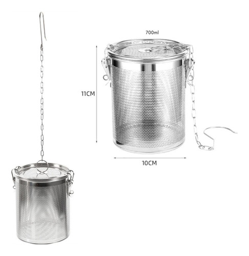 Infusor Filtro Inox Especiarias Chá Caldo Peneira Coador 0,7