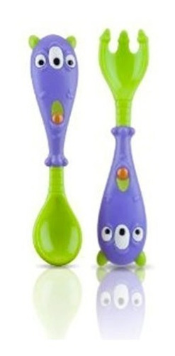 Set Cuchara Tenedor Monster Nuby Para Bebés Desde 18 Meses